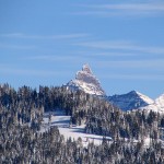 Views of Pilot from a Yellowstone ski tour