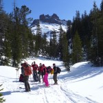 Group touring out of the Woody Creek Cabin